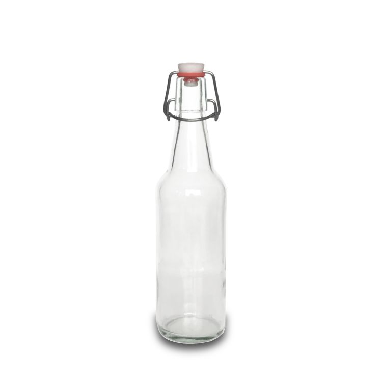 Botellas transparentes de 500 ml con tapa abatible