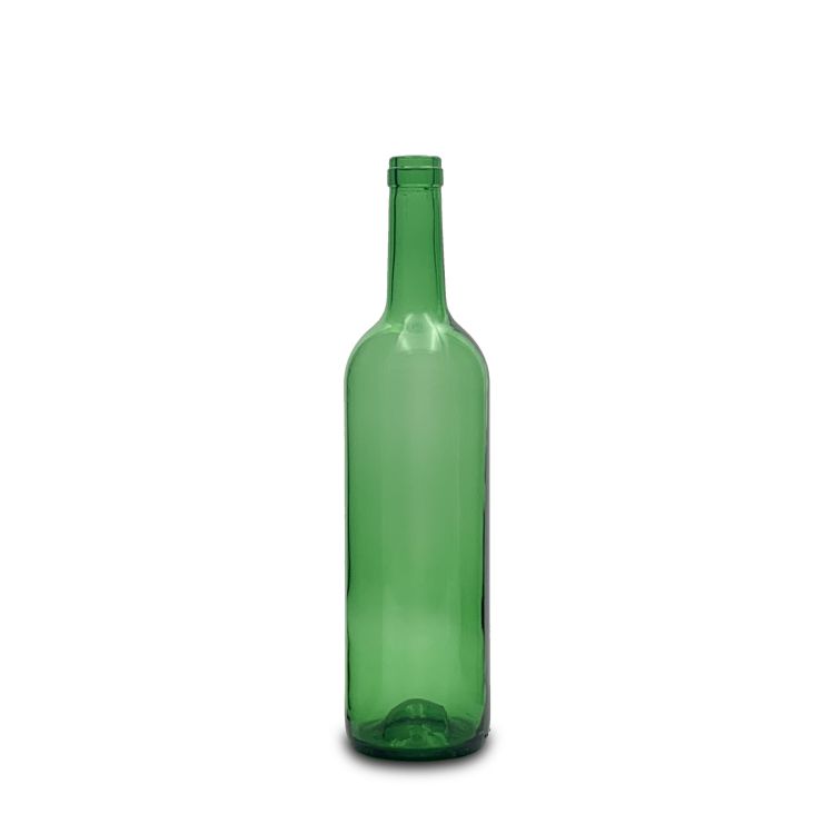 botella de vino verde a granel