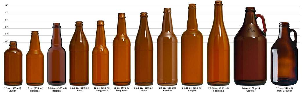 tamaños de botellas de cerveza a granel