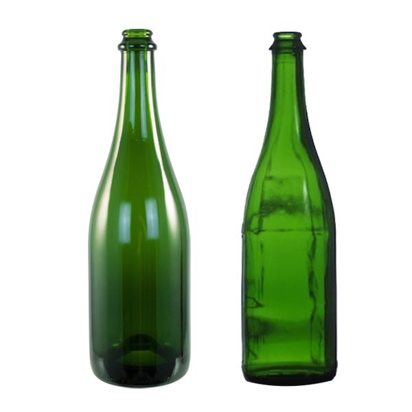 botella de champán verde