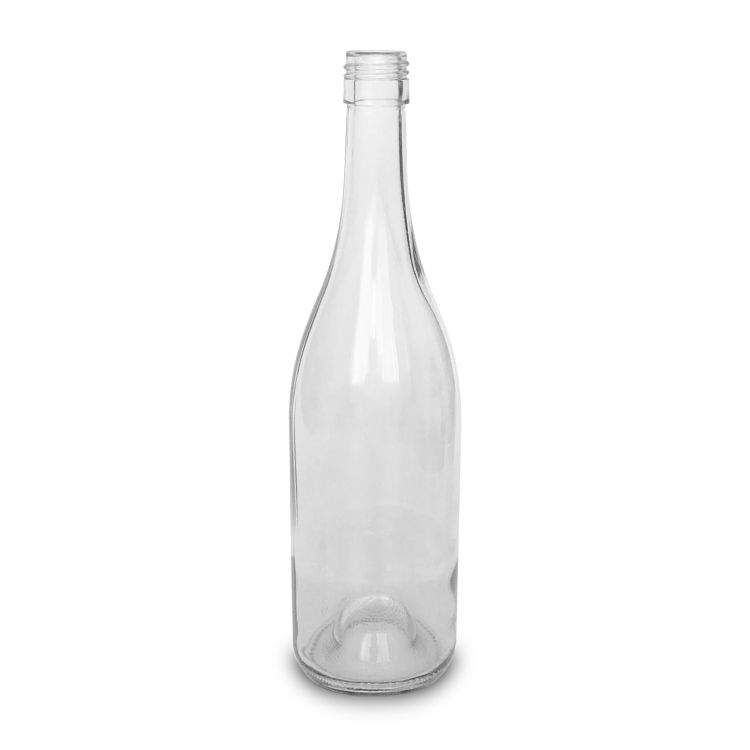 Botella borgoña de rosca transparente de 750 ml